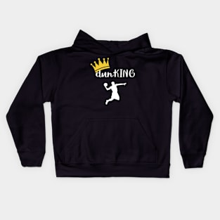 Retro vintage dunking basketball king Kids Hoodie